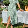 61SyXpJKUzL.jpg Dress for Women Maxi Dresses Off Shoulder Ditsy Floral Print Short Sleeve Frill A Line Dress
